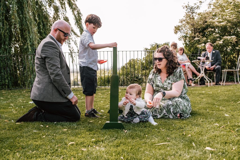 lawn games at deer park hall. Cotswold wedding photographer
