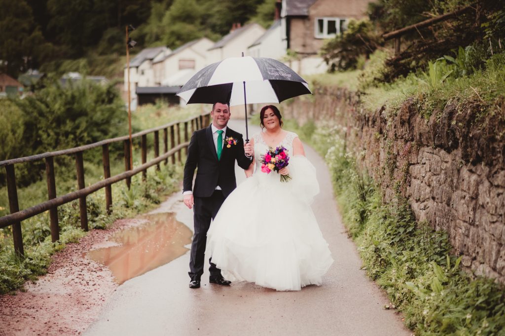 Rainy day wedding photography