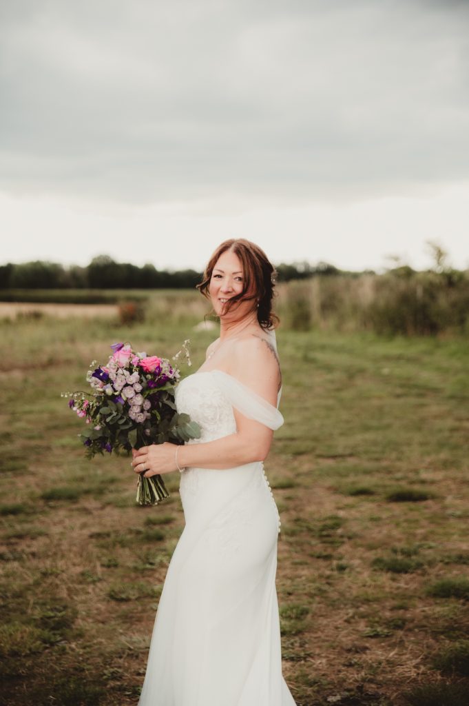 bridal portrait at Hardwick moat wedding