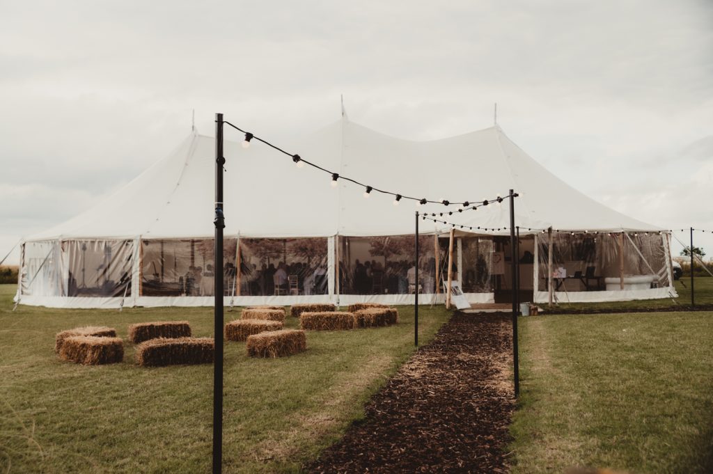 Marquee set up at Hardwick Moat Weddings