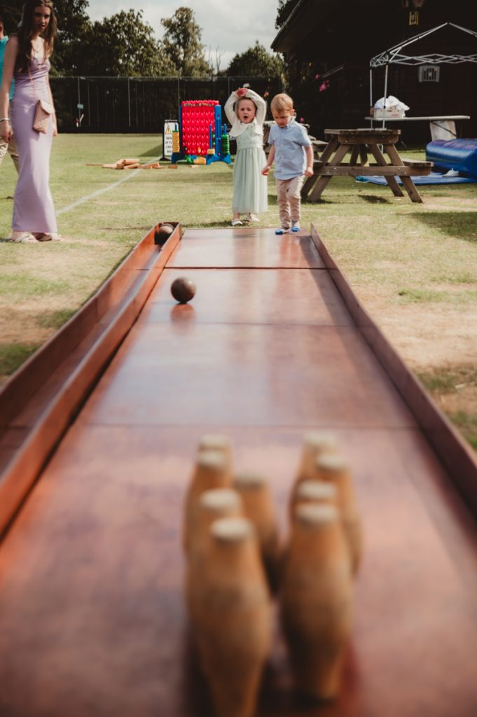 Garden games at a gloucetsershire wedding