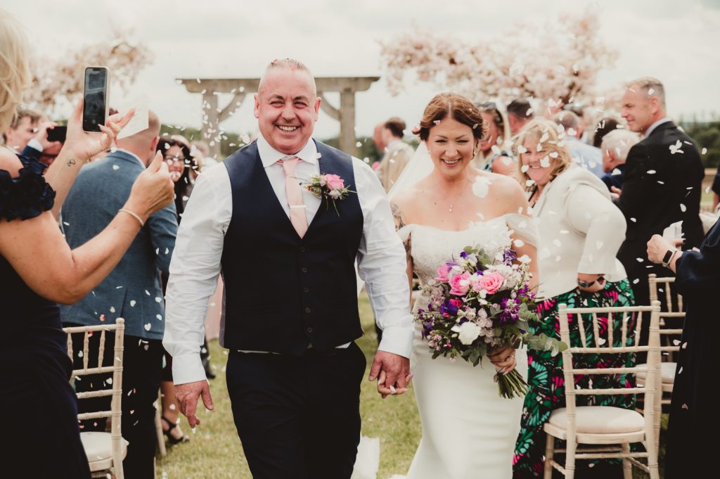 confetti at Hardwick Moat Weddings