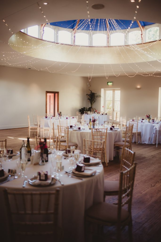 A room set up for a wedding at the matara centre